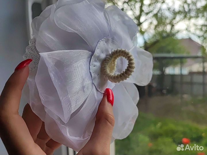 Банты для волос белые на первое сентября