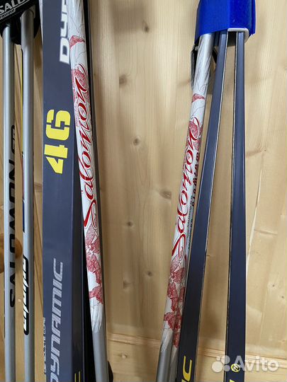 Беговые лыжи, палки, ботинки (остался 1 комплект)