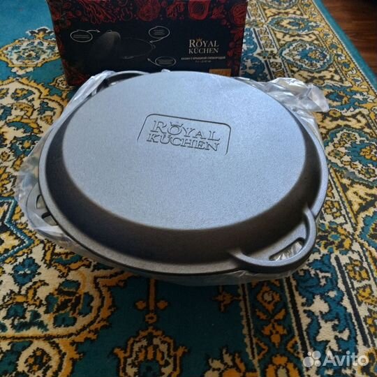 Казан чугунный 9 литров с крышкой - сковородой