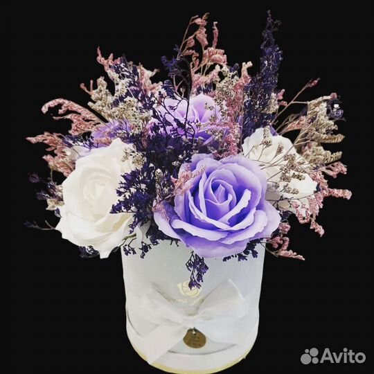 Композиции из цветов из мыла и сухоцветов