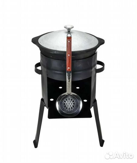 Казан +печь +шумовка чугунный казан