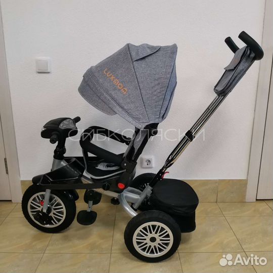 Детский велосипед трехколесный с ручкой luxmom