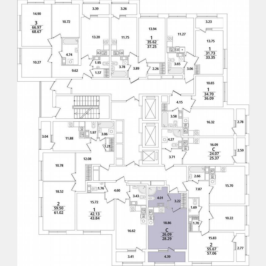 Квартира-студия, 28,3 м², 11/22 эт.