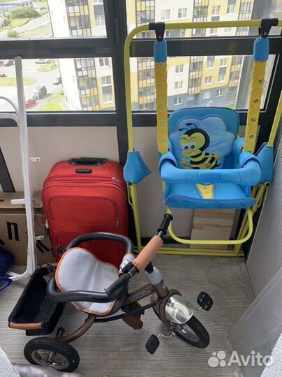 Детский велосипед бу и качель