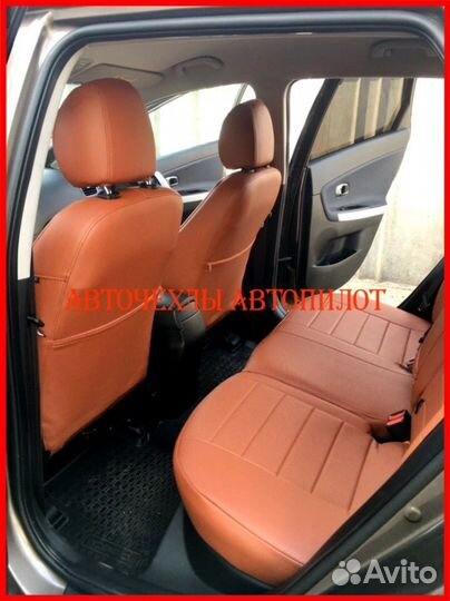 Чехлы Автопилот Kia Ceed 2 из экокожи коричневые