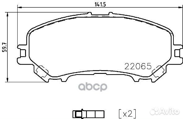 P 56 099 Колодки тормозные nissan X-trail(32) 1