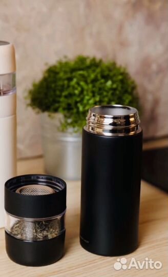 Термос для чая и кофе с ситечком автомобильный