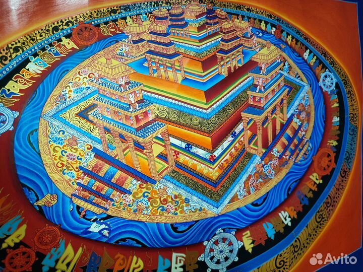 Тханка с 3Д эффектом, холст, 58,5 х 44,5 см, Непал