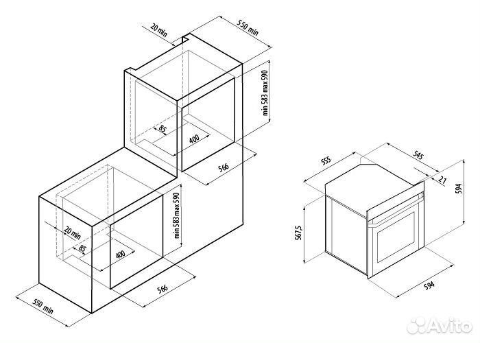Духовой шкаф fornelli fea 60 modernita wh