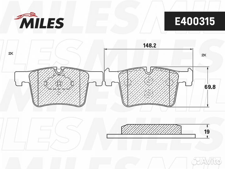 Колодки тормозные передние BMW 1 F20/3 F30/X3 F25