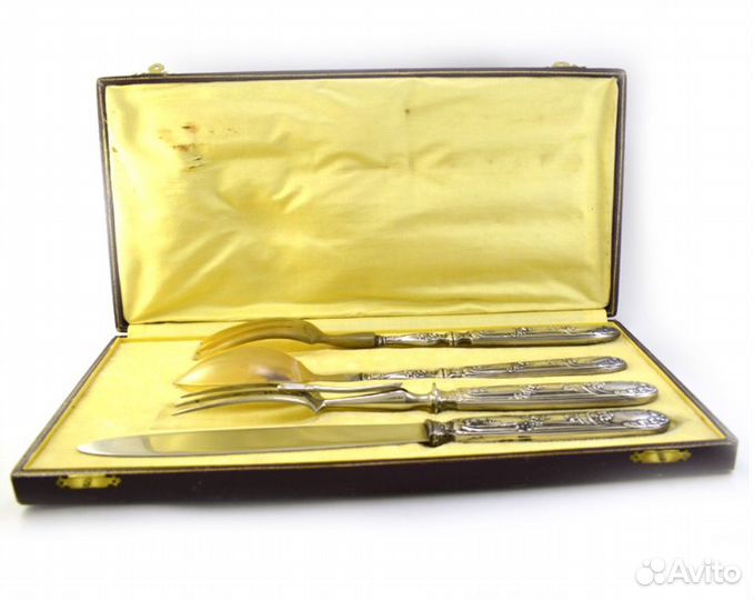 Общий набор для мяса и салата. Серебро. Франция