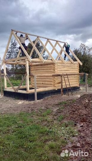 Сруб дома бани