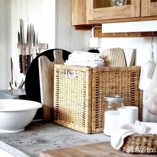 Ящик корзина плетеная IKEA из ротанга, 2 цвета