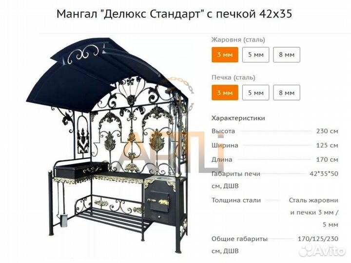 Мангал с крышей 