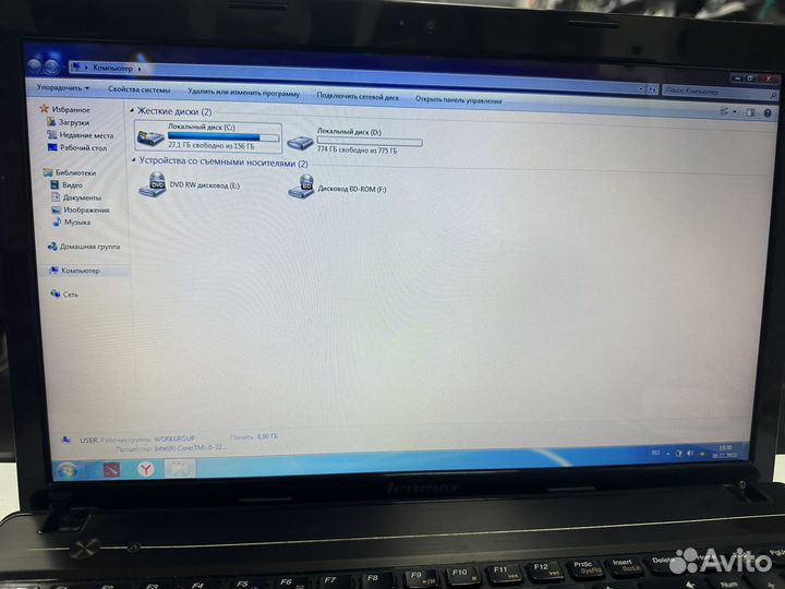 Ноутбук Lenovo G580 i5/8GB/1TB