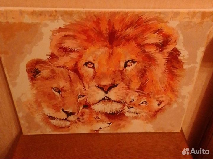 Картина Львиная семья