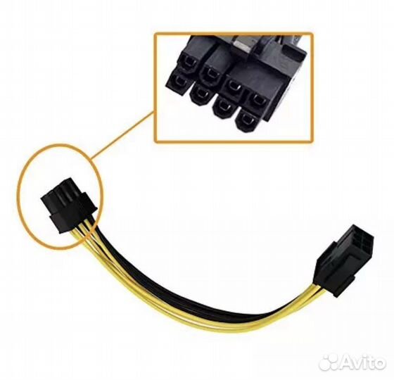 Переходники питания 6 pin на 8