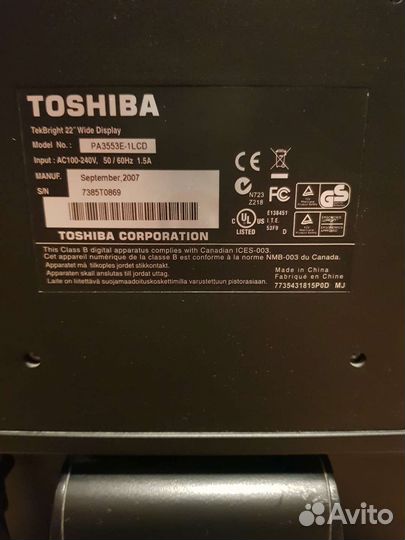 Монитор Toshiba