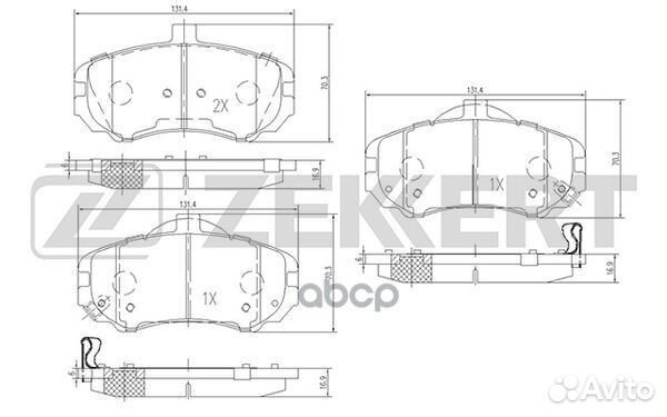 Колодки передние Hyundai/Zekkert/ BS1797 Zekkert