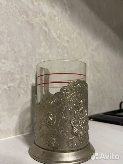 Стакан с подстаканником СССР