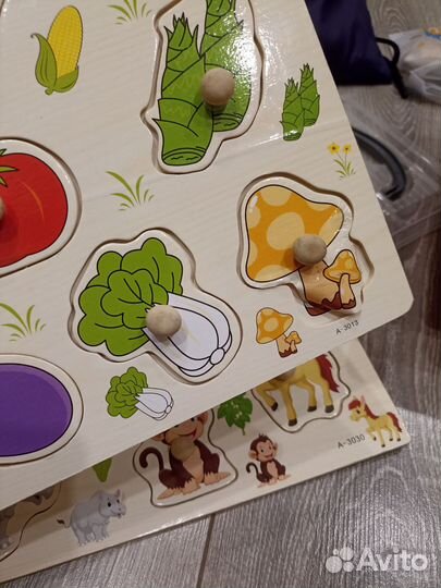 Пакет игрушек. Деревянный пазл/сортер