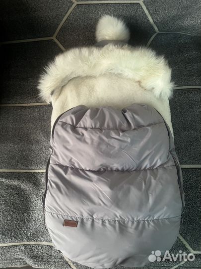 Зимний конверт в коляску на овчине