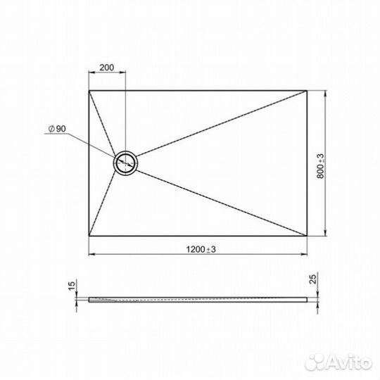 Душевой поддон Jacob Delafon Tolbiac 120x80 черный