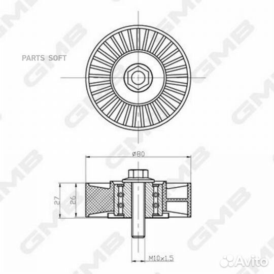 GMB GTC0700 Ролик ремня приводного BMW 1/E81/3/E90
