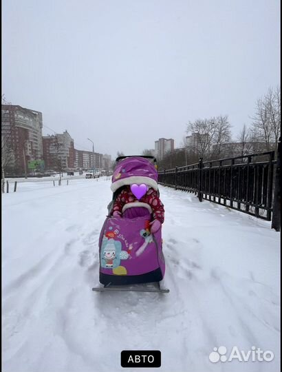 Коляска-санки nika 2 в 1, с колесиками