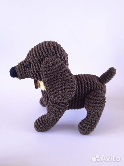 Вязаная игрушка собачка, собака, щенок