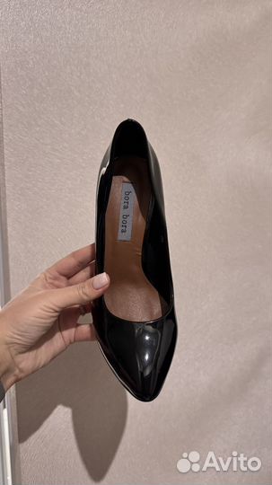 Туфли лодочки вечерние черные лаковые 36 размер