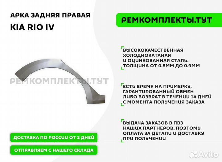 Арка задняя правая Kia Rio 4