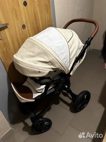Коляска 3 в 1 Bebetto Luca PRO (100% экокожа)
