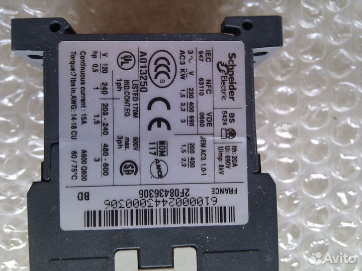 Контактор Schneider Electric LC1D09BL