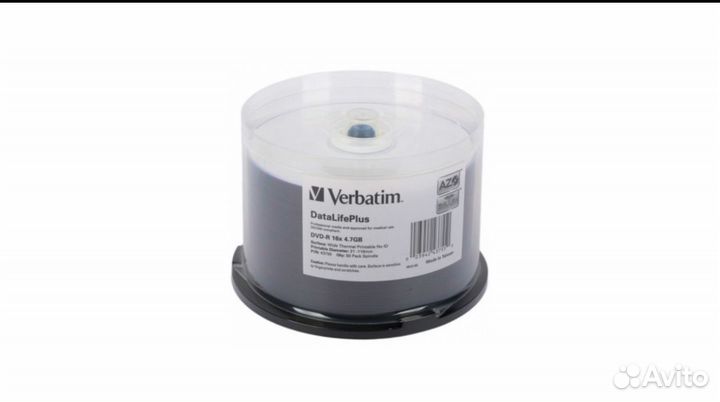 Диск Verbatim DVD-R 4.7Gb 16x Cake Box (50шт)