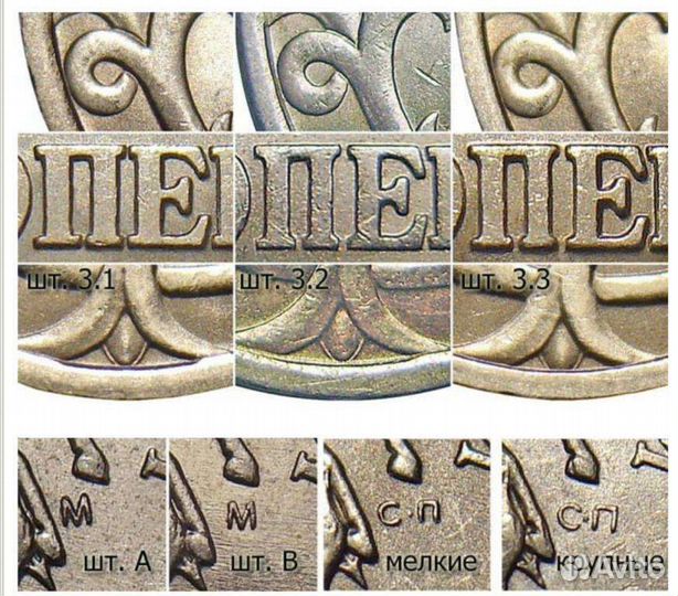 5 копеек 2005 с-п Рис. 3.2 редкая