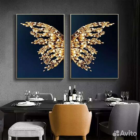 Модные интерьерные картины на холсте. Бабочки