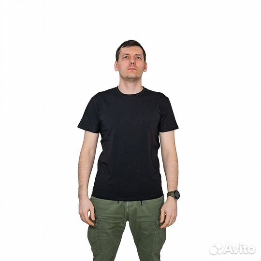 62824 Футболка однотонная черный