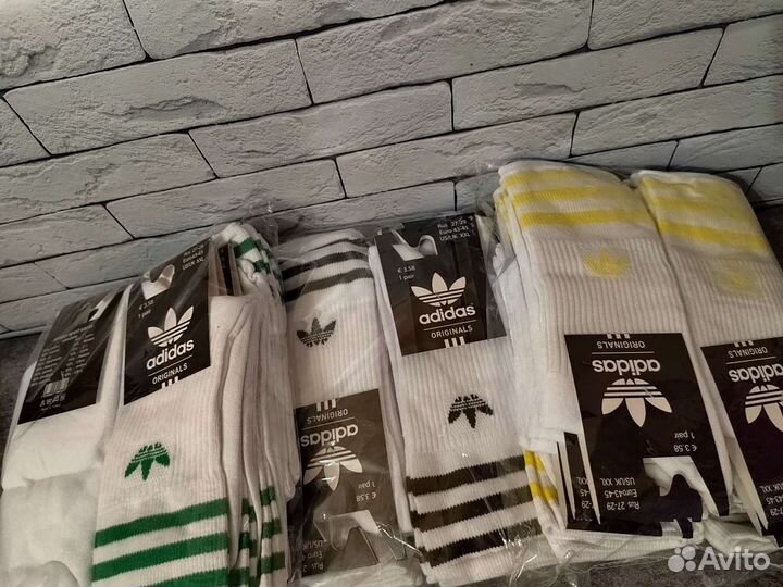 Носки высокие adidas originals х10 пар