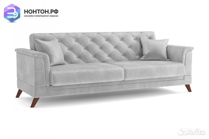 Диван книжка Амарант светло-серый