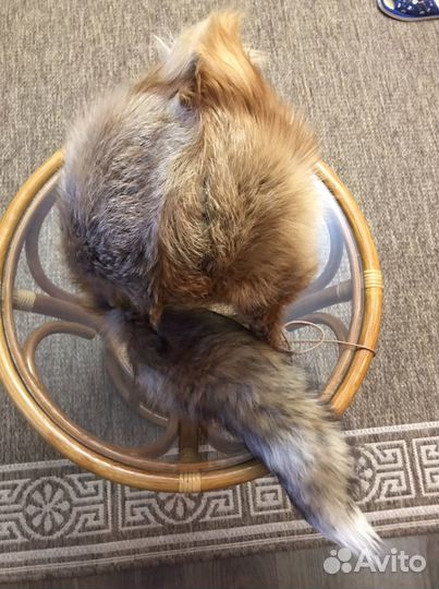 Шапка из лисы с хвостом