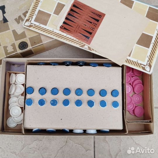 Шахматы, шашки, нарды. Винтаж. 1968 год