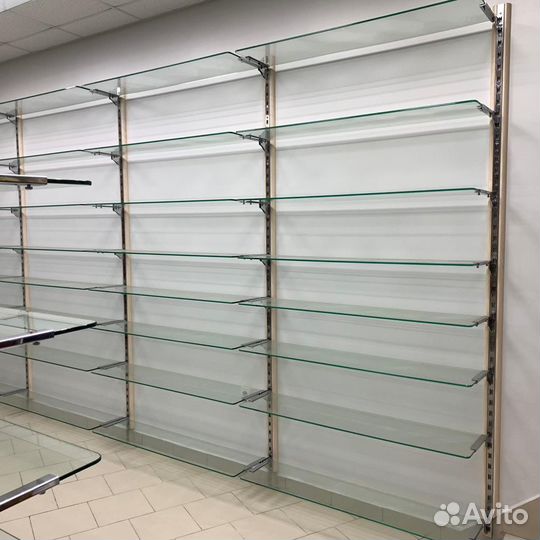 Стеклянные полки для магазина оборудование