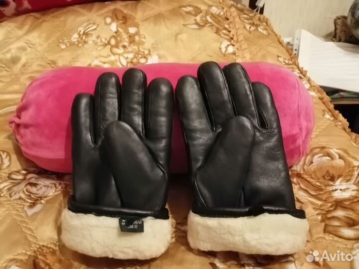 Перчатки кожаные на меху