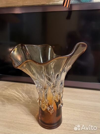 Ваза для цветов стекло винтаж