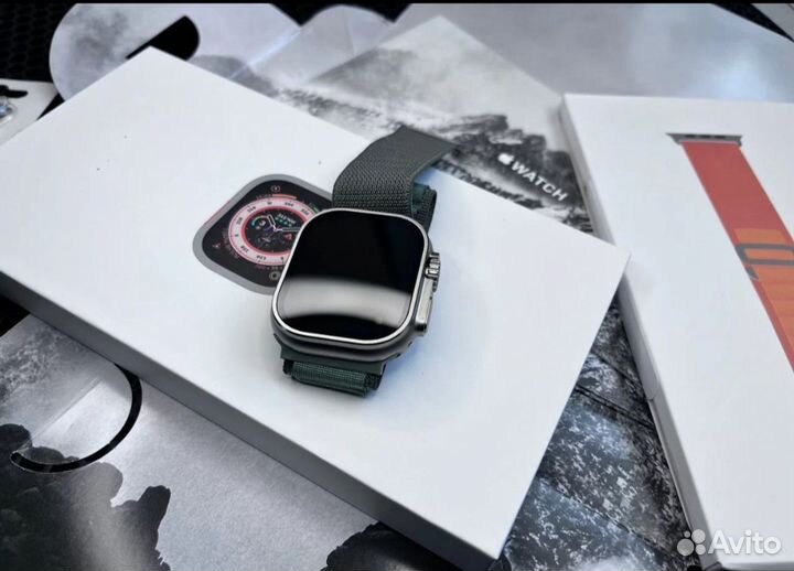 Apple watch Ultra с яблочком при включении 2023