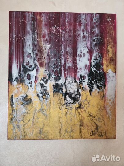 Интерьерная картина абстракция акриловая заливка