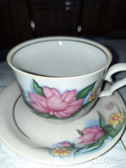 Чашка с блюдцем фарфор