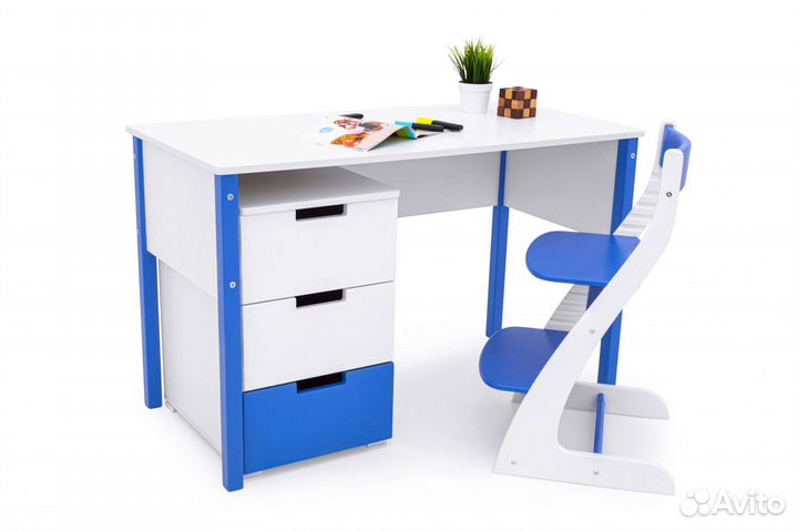 Тумба Svogen в детскую комнату. Сине-белая