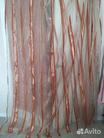 Шторы на люверсах+тюль